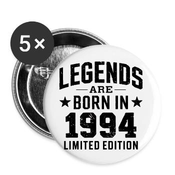Legends Are Born In 1994 Limited Edition - Buttons klein 25 mm (5er Pack) - Weiß - Vorne