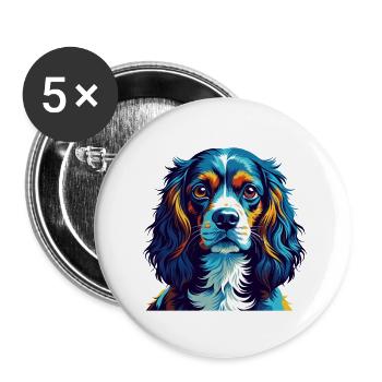 Norfolk Spaniel Dog Breed Colorful Cartoon Kawaii - Buttons small 1''/25 mm (5-pack) - white - Front