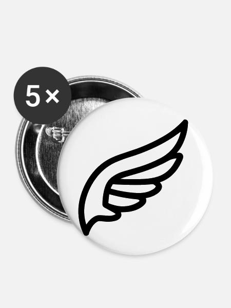 Engelsflügel - Buttons klein 25 mm (5er Pack) - Weiß