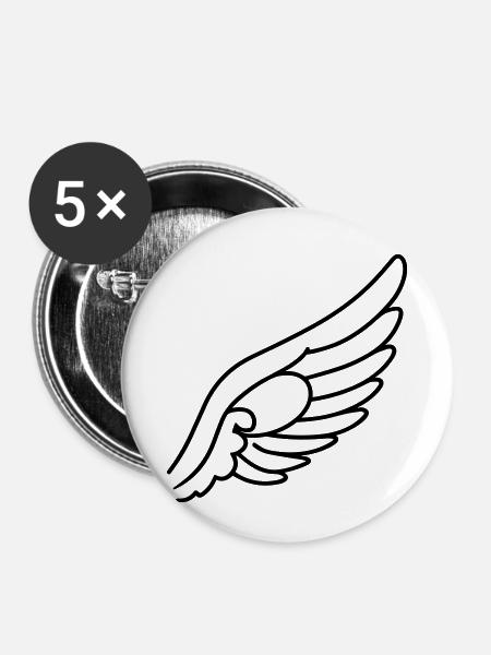 Engelsflügel - Buttons klein 25 mm (5er Pack) - Weiß
