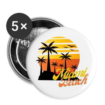 Miami Beach - Buttons small 1''/25 mm (5-pack) - white - Front
