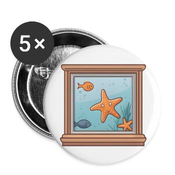 Water view - Buttons small 1''/25 mm (5-pack) - white - Front