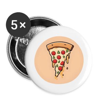 Pepperoni fondant - Lot de 5 petits badges (25 mm) - blanc - Devant