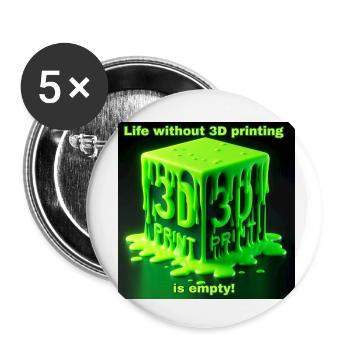 3D Printing Motif 2 - Buttons small 1''/25 mm (5-pack) - white - Front