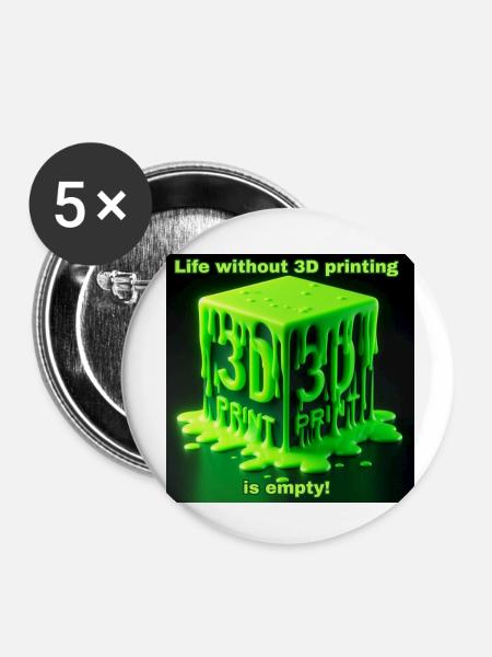 3D Printing Motiv 2 - Buttons klein 25 mm (5er Pack) - Weiß