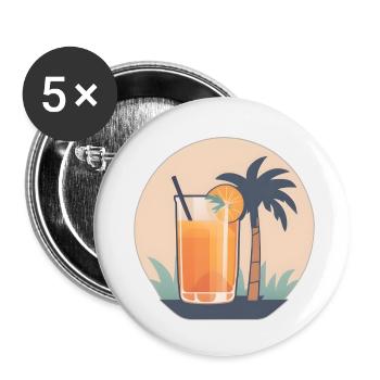 Tropical enjoyment - Buttons small 1''/25 mm (5-pack) - white - Front