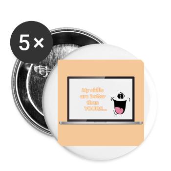 Reef Diver Design, Favorit, Cool - Buttons klein 25 mm (5er Pack) - Weiß - Vorne
