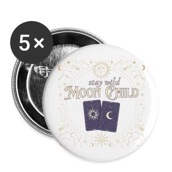 Stay wild Moon child magic witch celestial tarot - Buttons klein 25 mm (5er Pack) - Weiß - Vorne