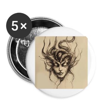 Masque ancien - Lot de 5 petits badges (25 mm) - blanc - Devant