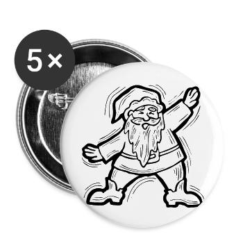 Père Noël - Lot de 5 petits badges (25 mm) - blanc - Devant