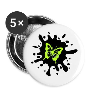 Butterfly Splashes of Color - Buttons small 1''/25 mm (5-pack) - white - Front