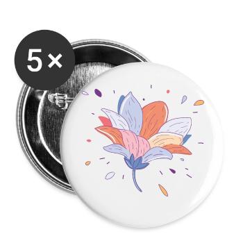 Sommerblume - Buttons klein 25 mm (5er Pack) - Weiß - Vorne
