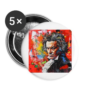 Beethoven No.4 - Buttons small 1''/25 mm (5-pack) - white - Front