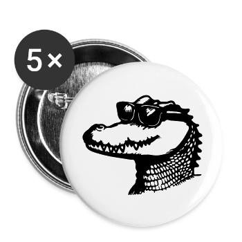 Crocodile Alligator - Buttons small 1''/25 mm (5-pack) - white - Front