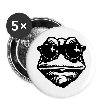 Frog Toad - Buttons small 1''/25 mm (5-pack) - white - Front