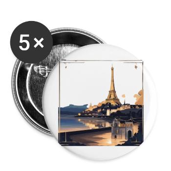 Pariser Glanz unter den Sternen - Buttons klein 25 mm (5er Pack) - Weiß - Vorne