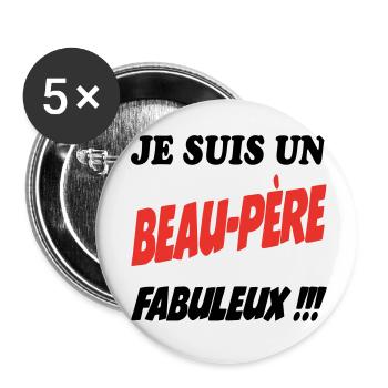 FRERE SOEUR BRUDER SCHWESTER - Buttons klein 25 mm (5er Pack) - Weiß - Vorne