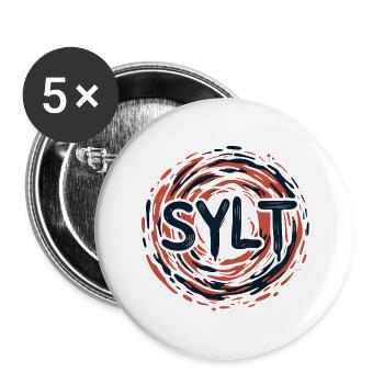 Sylt - Nordsee - Deutschland - Kampen - Insel - Buttons klein 25 mm (5er Pack) - Weiß - Vorne