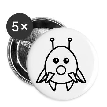 flying saucer - Buttons small 1''/25 mm (5-pack) - white - Front