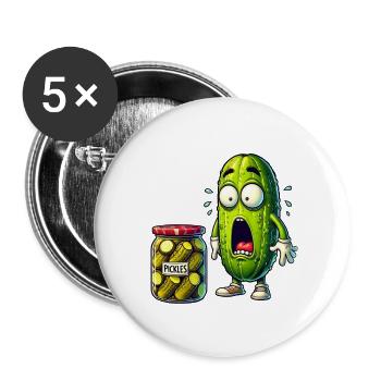 Lustiges Gurken Design - Buttons klein 25 mm (5er Pack) - Weiß - Vorne