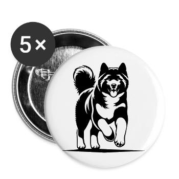 American Akita - Buttons small 1''/25 mm (5-pack) - white - Front