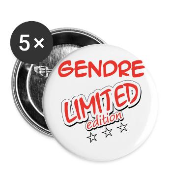 GENDRE LIMITED EDITION - Buttons klein 25 mm (5er Pack) - Weiß - Vorne
