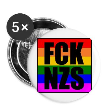 Fck nzs - Lot de 5 petits badges (25 mm) - blanc - Devant