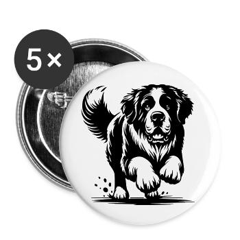 Saint Bernard - Buttons small 1''/25 mm (5-pack) - white - Front