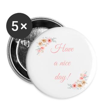 Schönen Tag! - Buttons klein 25 mm (5er Pack) - Weiß - Vorne