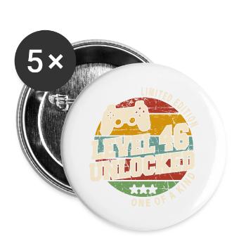 Vintage Né(e) un mois de 1978 anniversaire - Lot de 5 petits badges (25 mm) - blanc - Devant