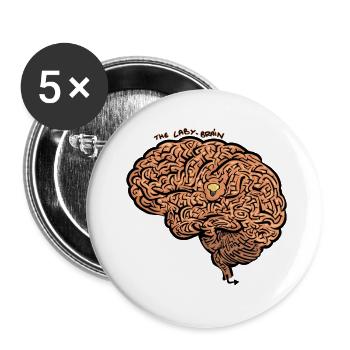 Laby Brain - Buttons small 1''/25 mm (5-pack) - white - Front