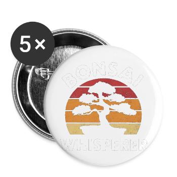 Bonsai Whisperer Vintage Sunset - Buttons klein 25 mm (5er Pack) - Weiß - Vorne
