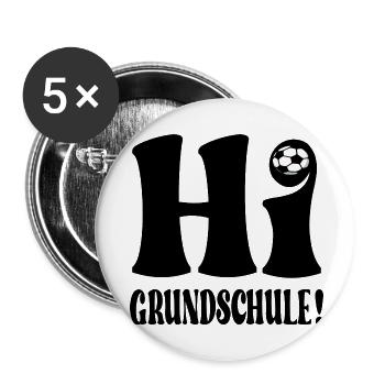 SCHULANFANG GRUNDSCHULE FUßBALL - Buttons klein 25 mm (5er Pack) - Weiß - Vorne