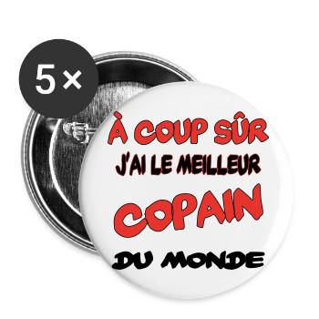 Bester Kumpel der Welt - Buttons klein 25 mm (5er Pack) - Weiß - Vorne