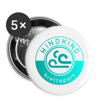 Kitesurfen Surfen Wellenreiten - Buttons klein 25 mm (5er Pack) - Weiß - Vorne