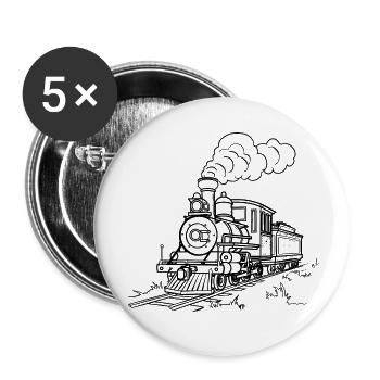 Dessin ferroviaire - Lot de 5 petits badges (25 mm) - blanc - Devant