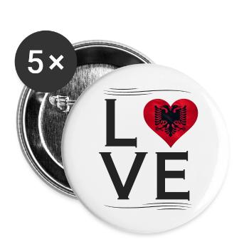 Love albania albania eagle pride jersey tshirt - Buttons small 1''/25 mm (5-pack) - white - Front