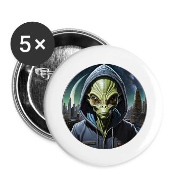 Kosmischer Städter - Buttons klein 25 mm (5er Pack) - Weiß - Vorne