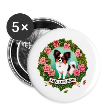 Papillon Mama - Buttons klein 25 mm (5er Pack) - Weiß - Vorne