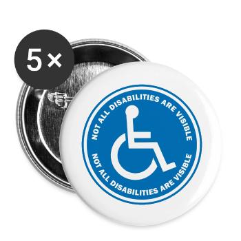 Nicht alle Behinderungen sind sichtbar - Buttons klein 25 mm (5er Pack) - Weiß - Vorne