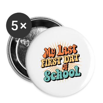 back to school - Buttons small 1''/25 mm (5-pack) - white - Front