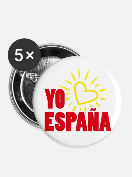 Spanien Espana - Buttons klein 25 mm (5er Pack) - Weiß