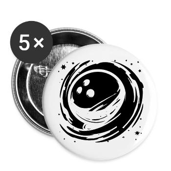 Bowling Graphics - Buttons small 1''/25 mm (5-pack) - white - Front