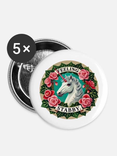 Sich stächerlich fühlen - Buttons klein 25 mm (5er Pack) - Weiß