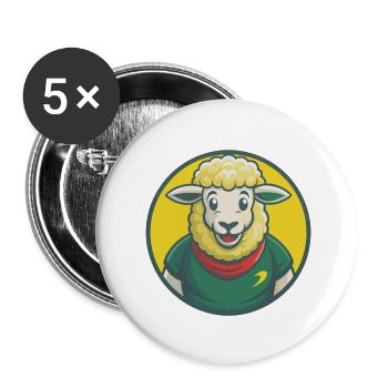 Schaf Niedlich Kawaii Cartoon Clipart Haustier Tier - Buttons klein 25 mm (5er Pack) - Weiß - Vorne