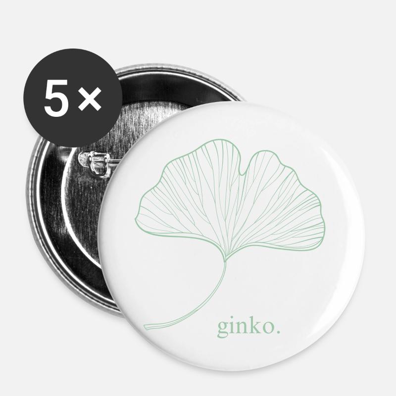 ginko. - Buttons klein 25 mm (5er Pack) - Weiß