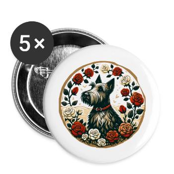 Scottish Terrier - Buttons small 1''/25 mm (5-pack) - white - Front