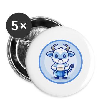 Bongo Blau Kawaii Cartoon Figur Clipart Haustier - Buttons klein 25 mm (5er Pack) - Weiß - Vorne