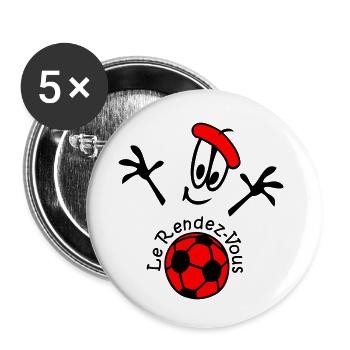 Fußball Germany Comic - Buttons klein 25 mm (5er Pack) - Weiß - Vorne