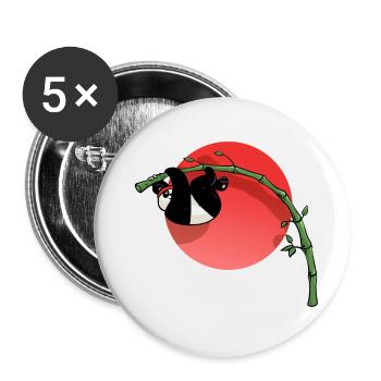 Sitzender Panda - Buttons klein 25 mm (5er Pack) - Weiß - Vorne